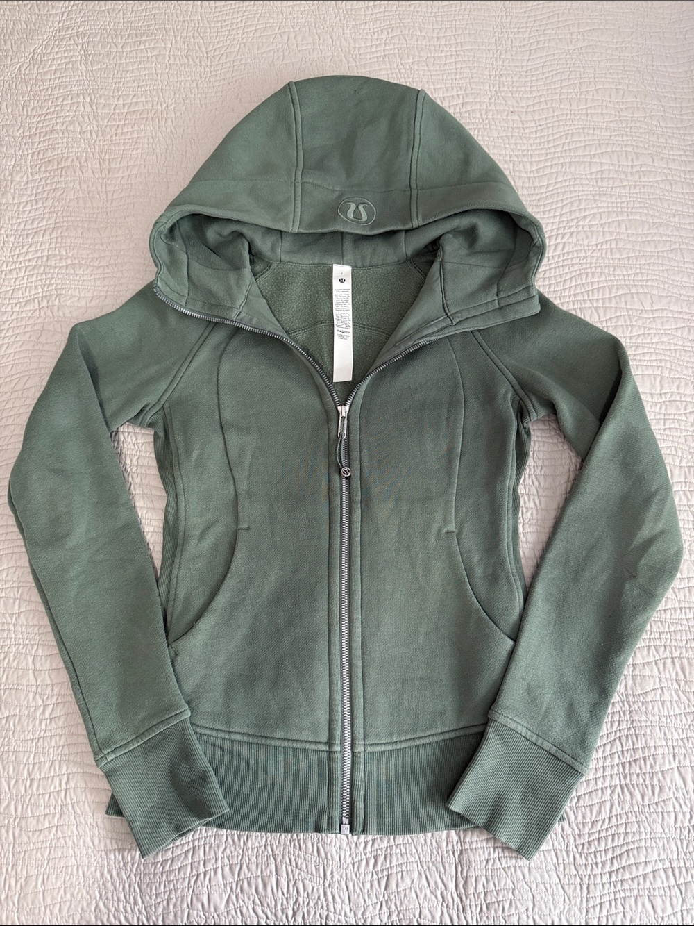 lululemon athletica Sage Green Hooded Zip Jacket